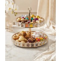 ZEYVE SQUARE STONE 2-LAYER ROUND SERVING DISH 25x25x25cm